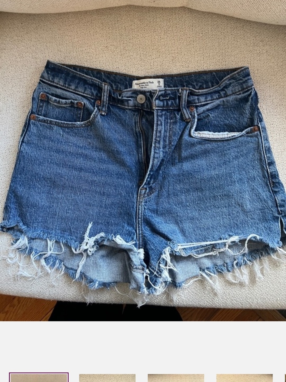 Abercrombie & Fitch Women's Blue Distressed Denim Cutoff Shorts Brand New Size 6